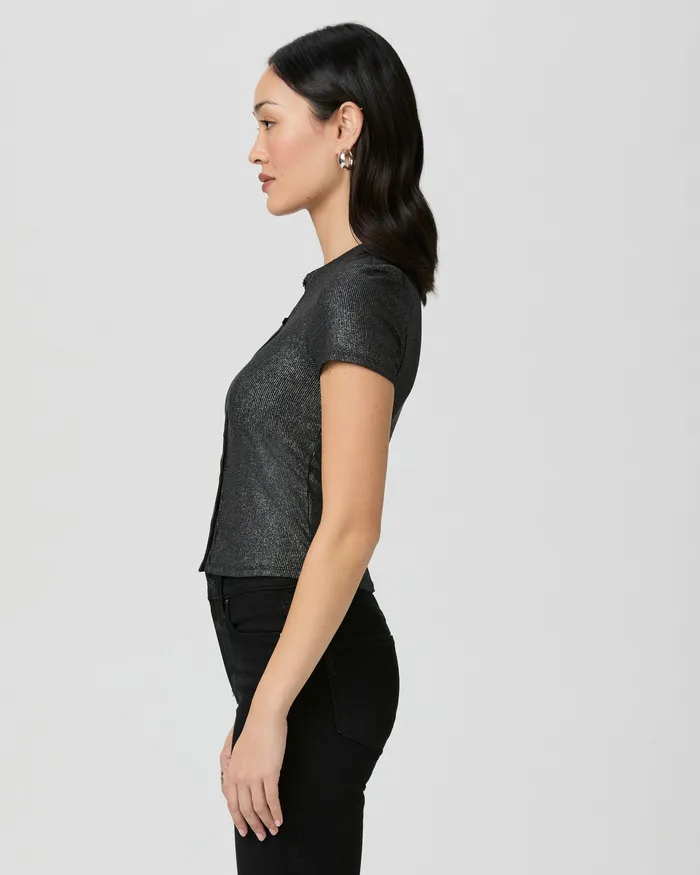 Arren Tee 8211 BlackSilver Tees and Tanks PAIGE Women