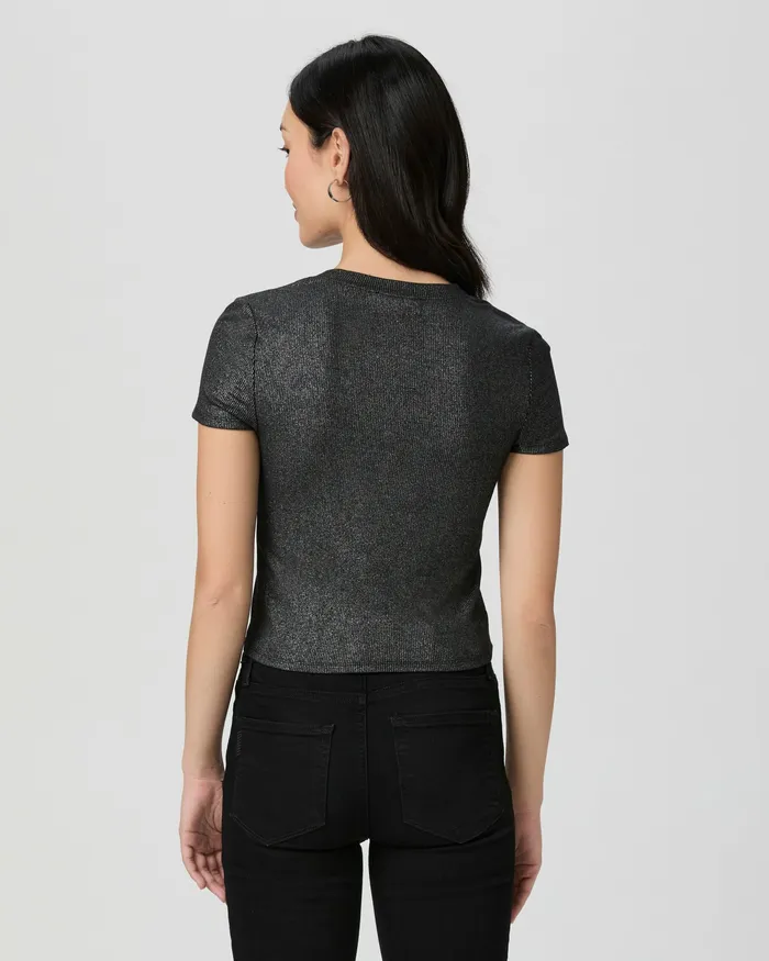 Arren Tee 8211 BlackSilver Tees and Tanks PAIGE Women