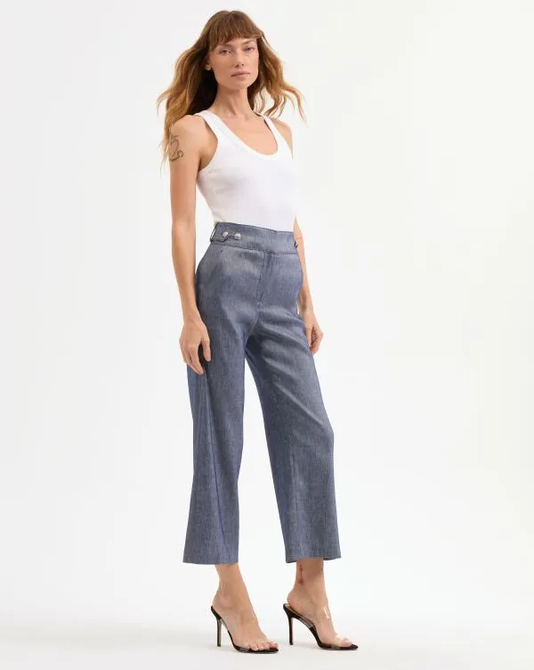 Aubrie Linen Pant Blue Melange Women Veronica Beard Pants Aubrie Linen Pant Blue Melange Women Veronica Beard Pants