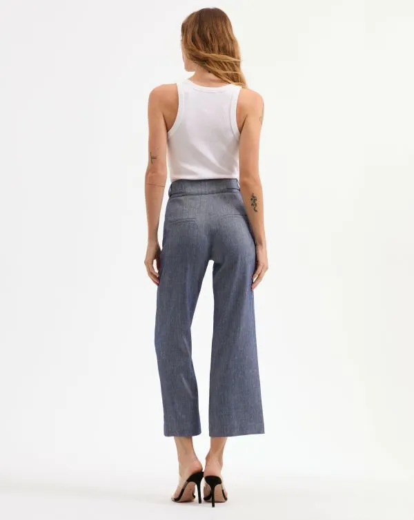 Aubrie Linen Pant Blue Melange Women Veronica Beard Pants Aubrie Linen Pant Blue Melange Women Veronica Beard Pants