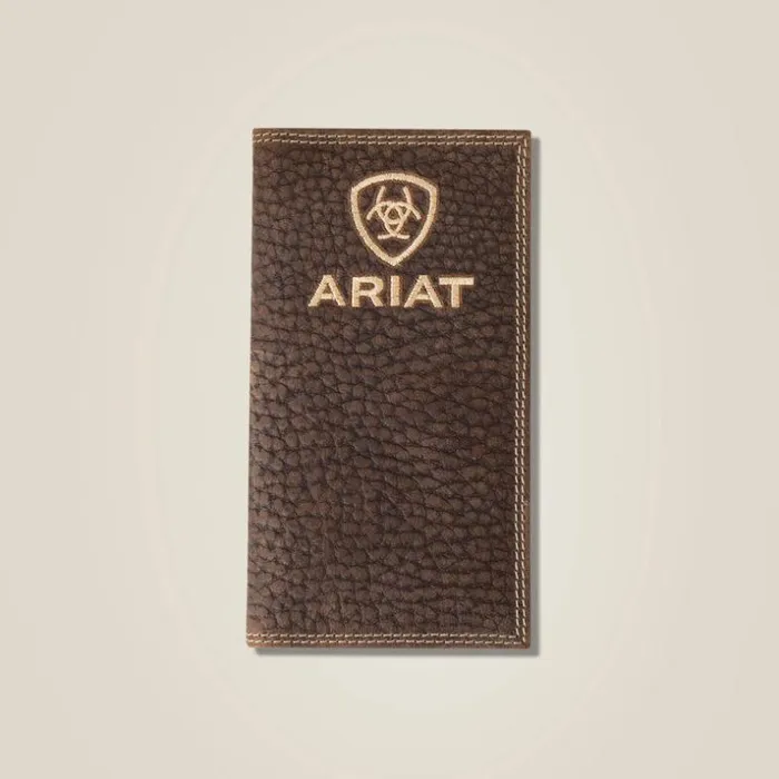 Bags and Wallets Men Ariat Pebble Leather Rodeo Wallet Brown