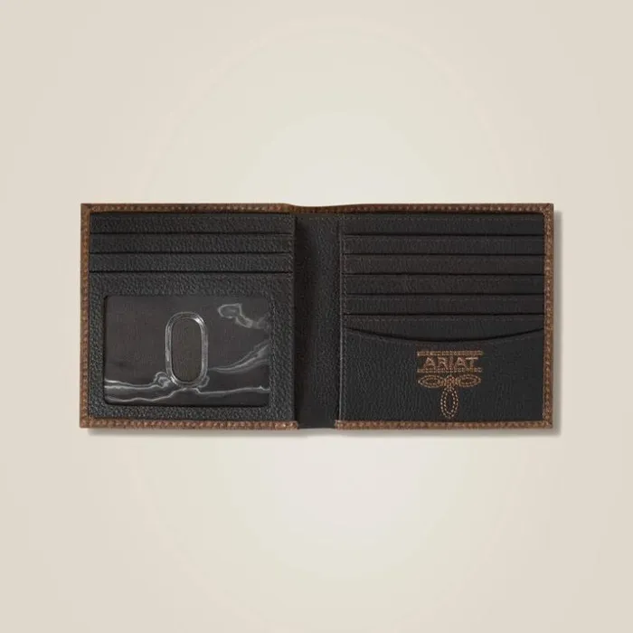 Bags and Wallets Men Ariat Pebble Leather Trifold Wallet Brown Bags and Wallets Men Ariat Pebble Leather Trifold Wallet Brown