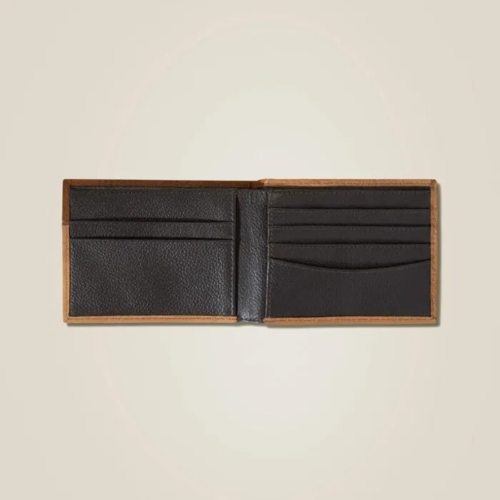Bags and Wallets Men Ariat Tooled Leather Bifold Wallet Brown