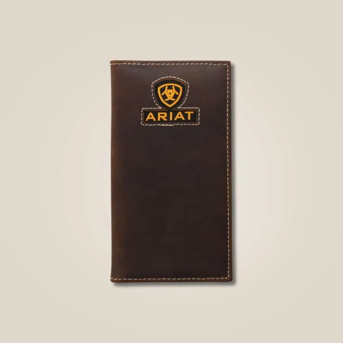 Bags and Wallets Men Ariat Yellow Logo Rodeo Wallet Brown