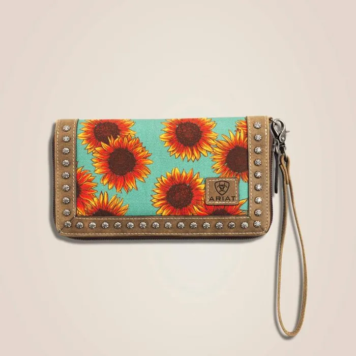 Bags and Wallets Women Ariat Cruiser Clutch Wallet Sunflower Multi