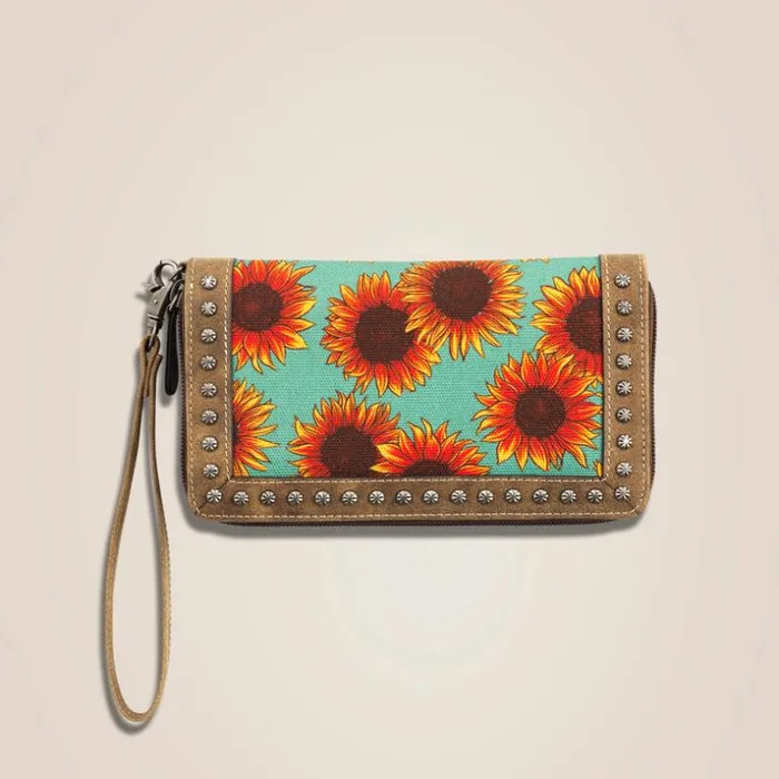 Bags and Wallets Women Ariat Cruiser Clutch Wallet Sunflower Multi Bags and Wallets Women Ariat Cruiser Clutch Wallet Sunflower Multi