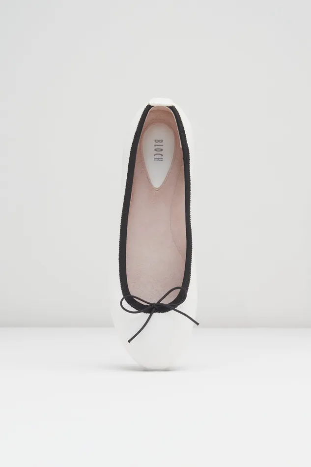 Ballet Flats Ladies Nashira Ballet Flats Bianco Leather Bloch Adult