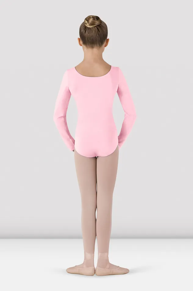 Basics Bloch Children Girls Basic Long Sleeve Leotard Candy Pink