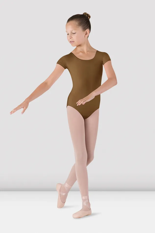 Basics Bloch Children Girls Dujour Cap Sleeve Leotard Almond