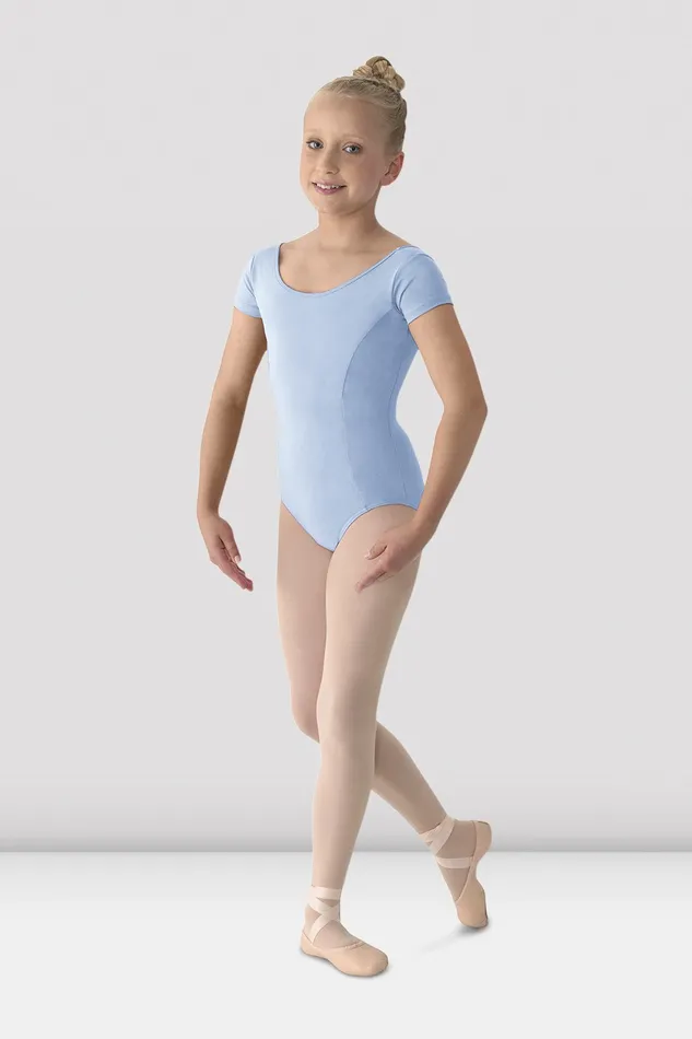 Basics Bloch Children Girls Mirella Classic Short Sleeve Leotard Light Blue