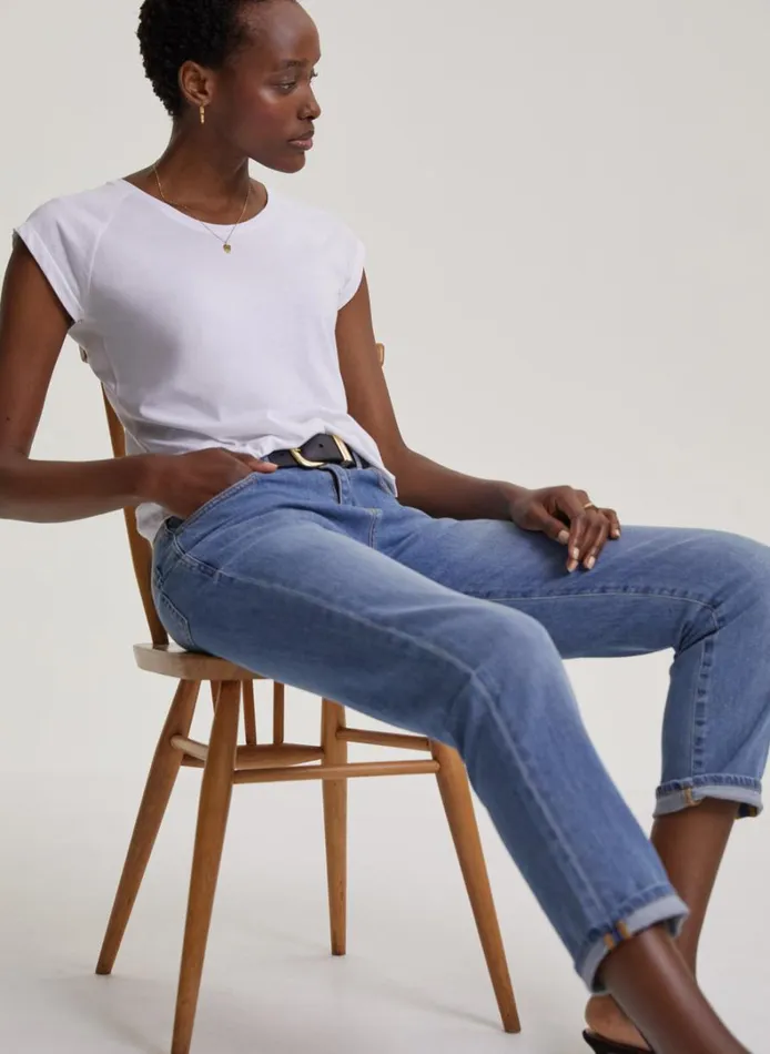Baukjen Baukjen Organic Cotton Boyfriend Jeans Pale Indigo Wash Clothing