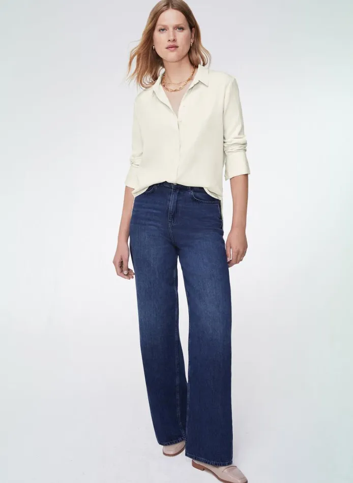 Baukjen BaukjenOrganic Wide Leg Jeans Mid Indigo Clothing