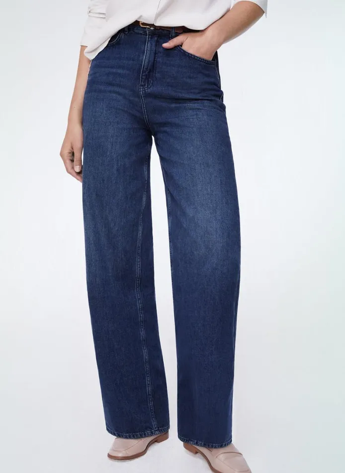 Baukjen BaukjenOrganic Wide Leg Jeans Mid Indigo Clothing