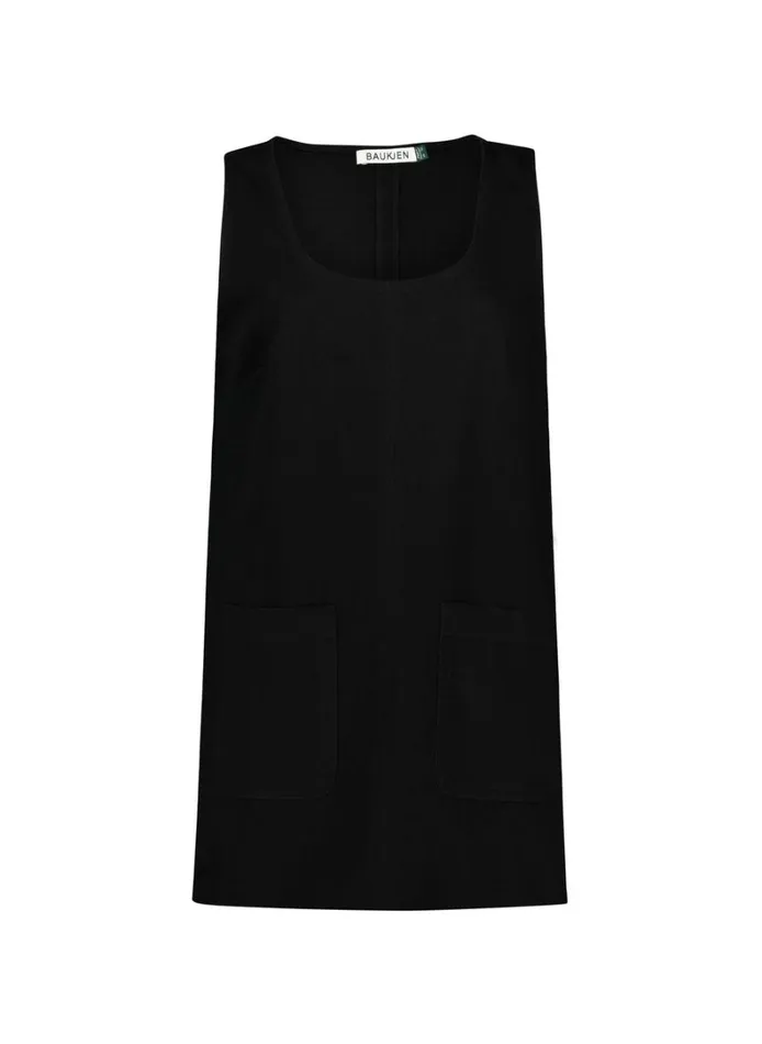 Baukjen Leah Petite Organic Denim Mini Dress Black Denim Clothing
