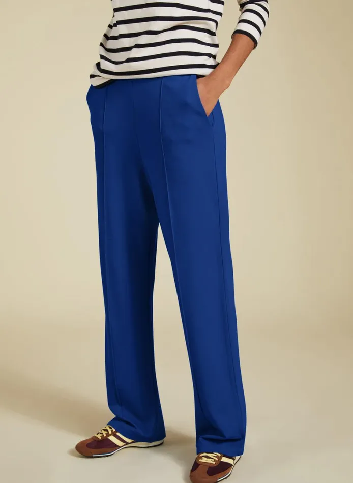 Baukjen Marian Ponte Wide Leg Trousers Royal Blue Clothing