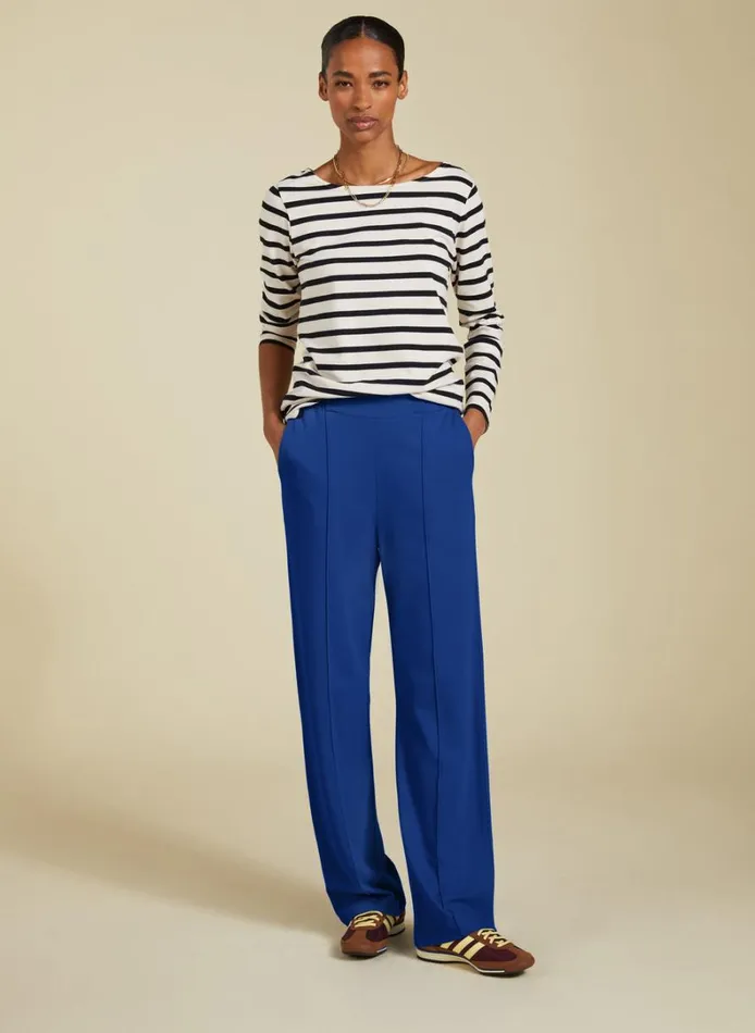 Baukjen Marian Ponte Wide Leg Trousers Royal Blue Clothing