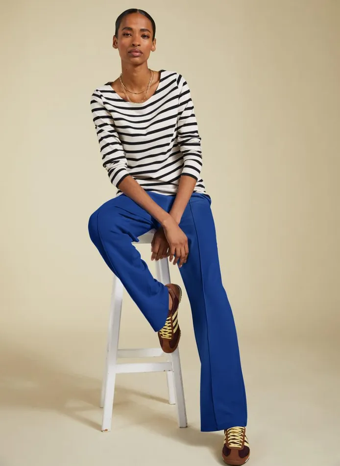 Baukjen Marian Ponte Wide Leg Trousers Royal Blue Clothing