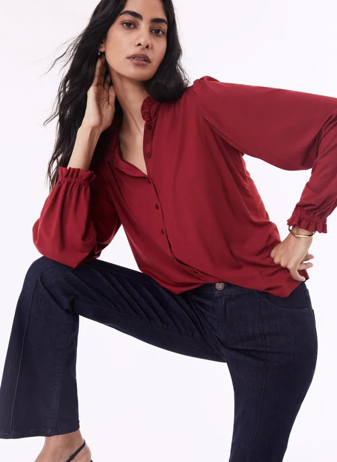 Baukjen SimaFrill Detail Blouse Cardinal Red Clothing