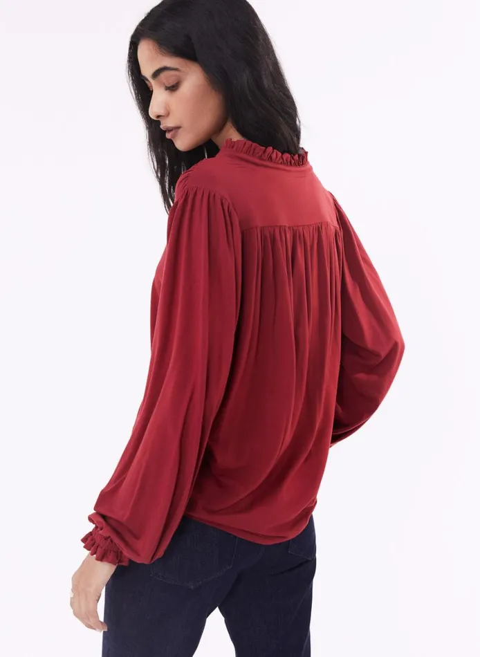Baukjen SimaFrill Detail Blouse Cardinal Red Clothing