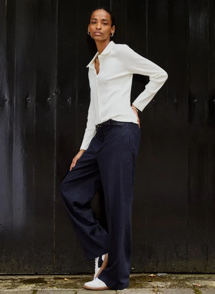 Baukjen Susan Organic Cotton Button Down Top Cream Clothing
