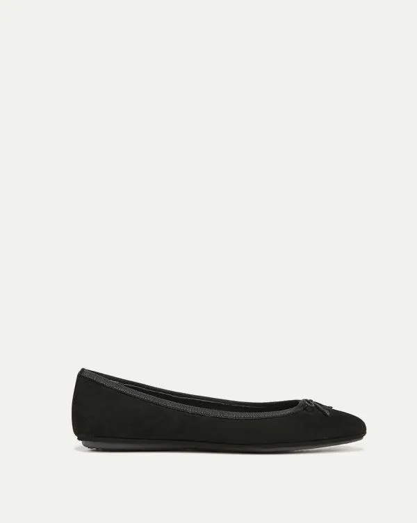 Beatrix Suede Ballet Flat Black Women Veronica Beard Shoes