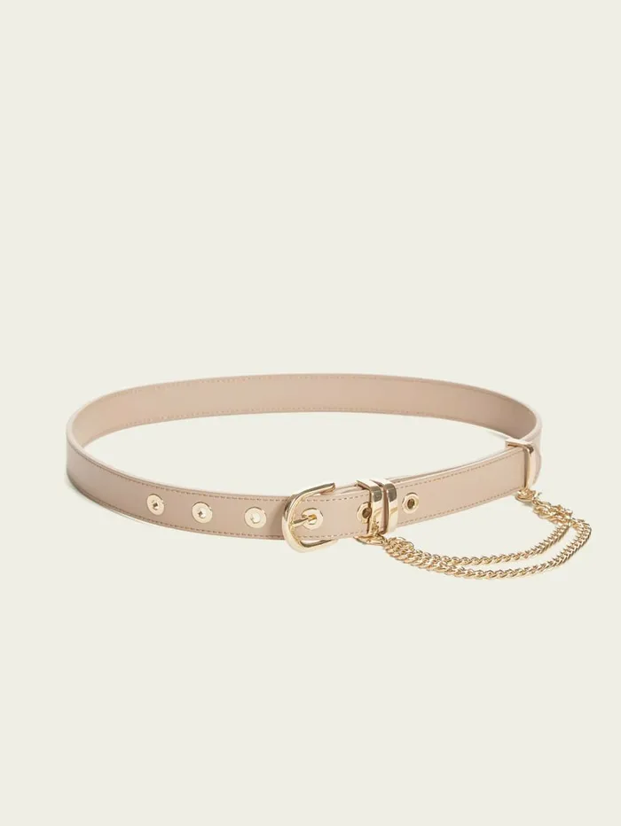 Belts Leather and Chain Belt White GUESS Women