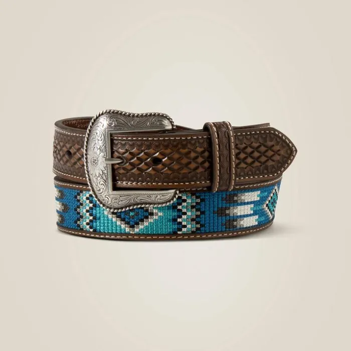 Belts Men Ariat Southwest Stitch Belt Blue