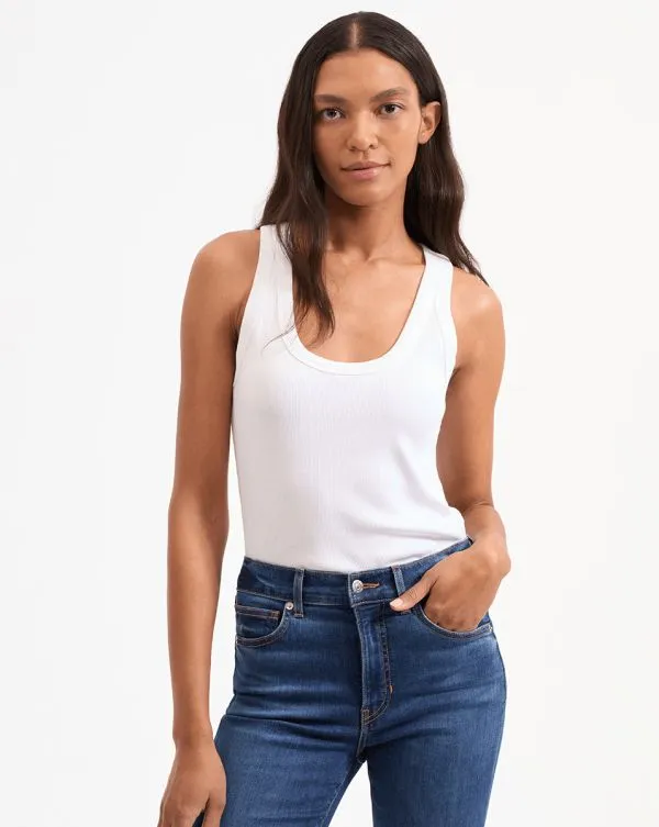 Birke Scoopneck Tank Top White Women Veronica Beard Tops