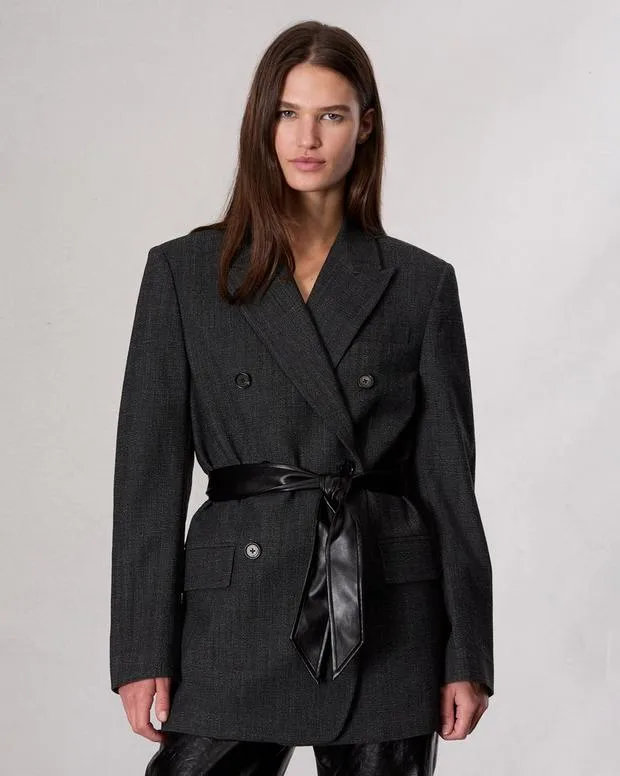 Blazers and Vests rag and bone Women Virginia Plaid Blazer Black