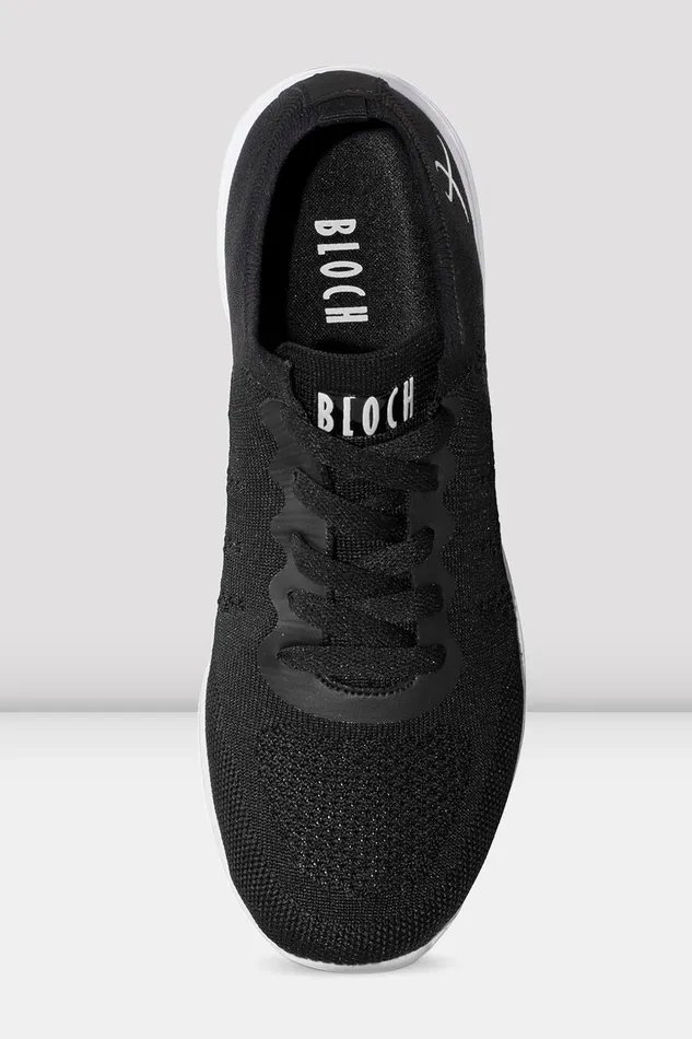 Bloch Adult Omnia Lightweight Knited Sneakers Black Mesh Knit Adult Dance Sneakers