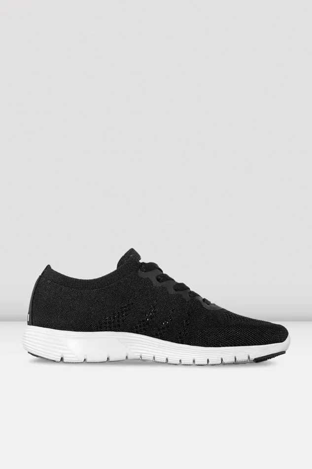 Bloch Adult Omnia Lightweight Knited Sneakers Black Mesh Knit Adult Dance Sneakers