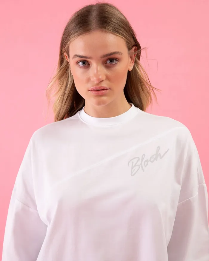 Bloch Bloch Play Oversized LS Tee White Adult Tops