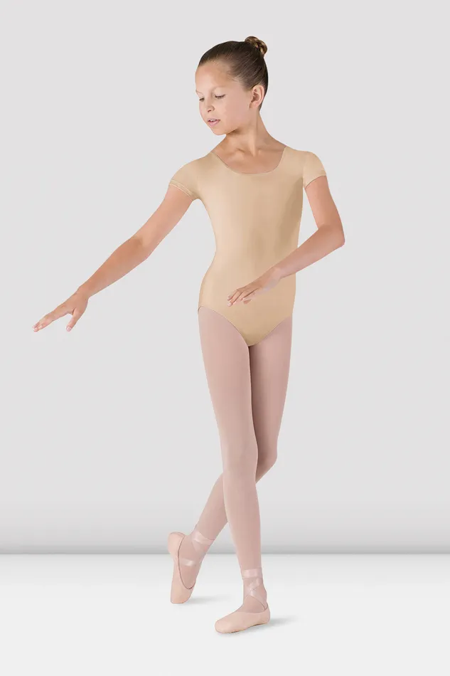 Bloch Girls Dujour Cap Sleeve Leotard Sand Children Leotards