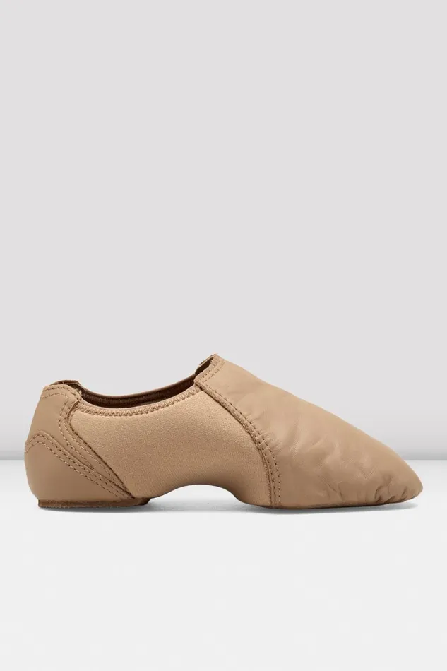 Bloch Jazz Children Childrens Spark Leather and Neoprene Jazz Shoes Tan Leather