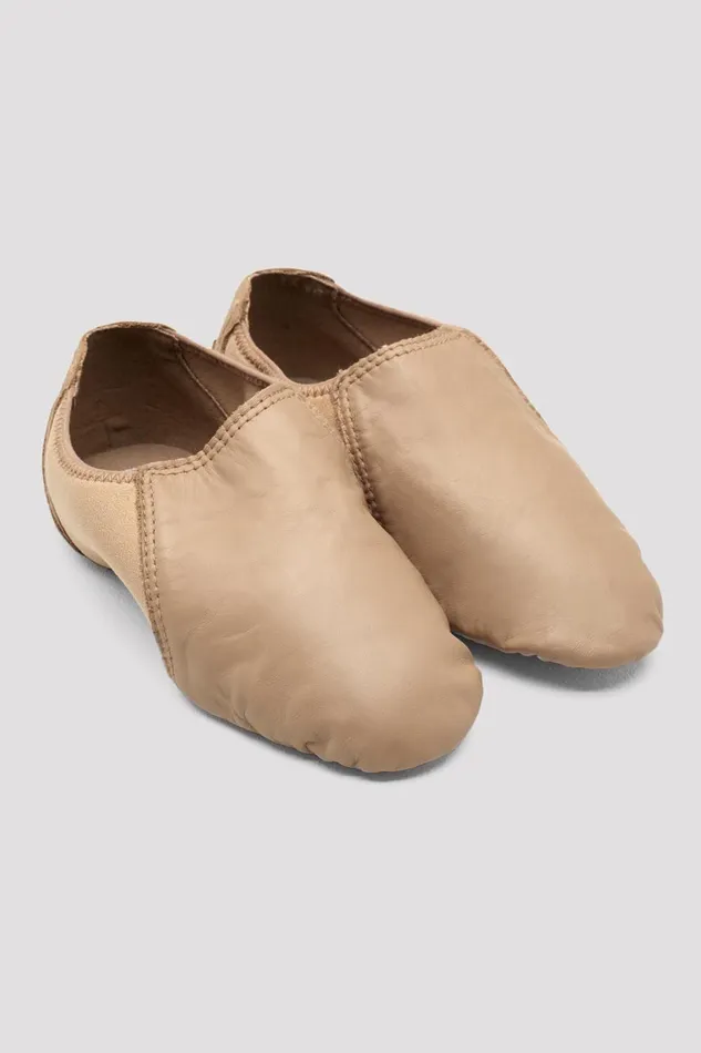 Bloch Jazz Children Childrens Spark Leather and Neoprene Jazz Shoes Tan Leather