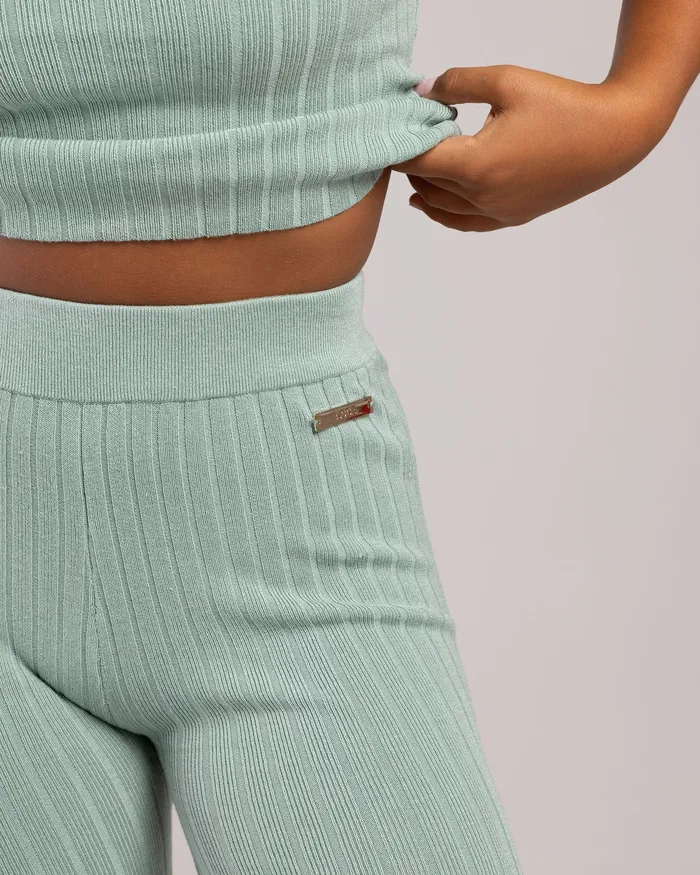 Bloch Leggings Adult Rib Lounge Full Length Legging Sage Rib
