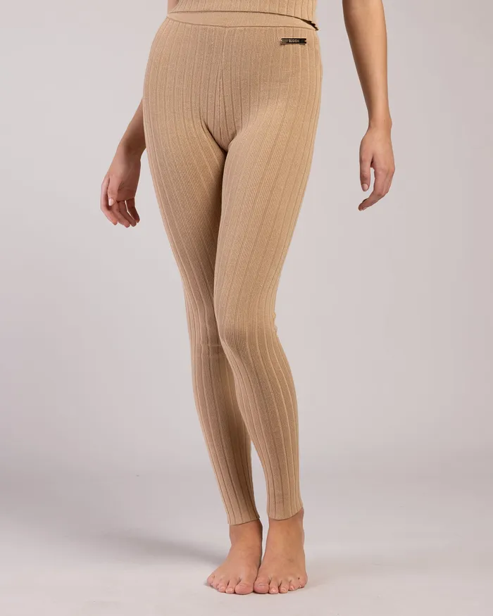 Bloch Rib Lounge Full Length Legging Tan Rib Adult Leggings