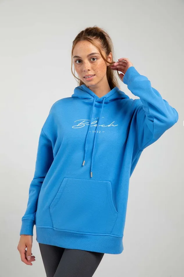 Bloch Tops Adult OffDuty Terry Longline Hoodie Azure Blue