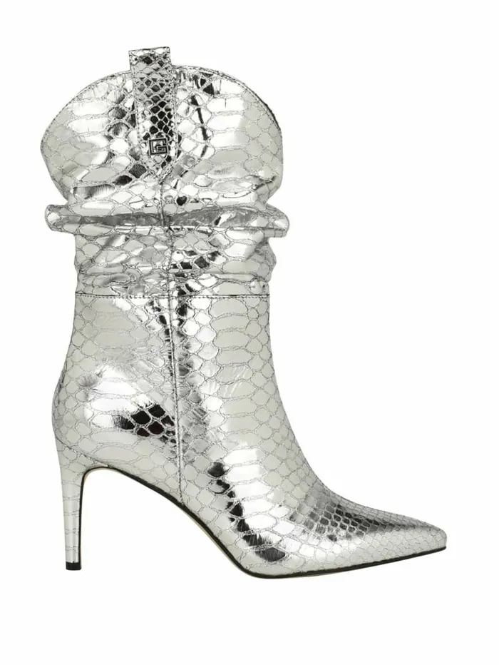 Boots and Booties GUESS Women Benisa Western Slouch Booties Silver 040 Boots and Booties GUESS Women Benisa Western Slouch Booties Silver 040