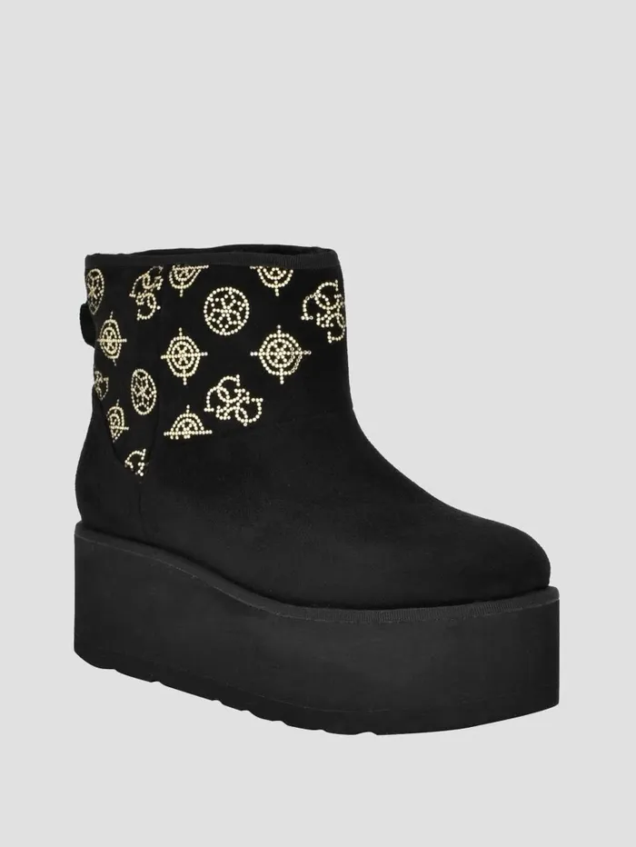 Boots and Booties GUESS Women Jilla Platform FauxSuede Booties Black 001