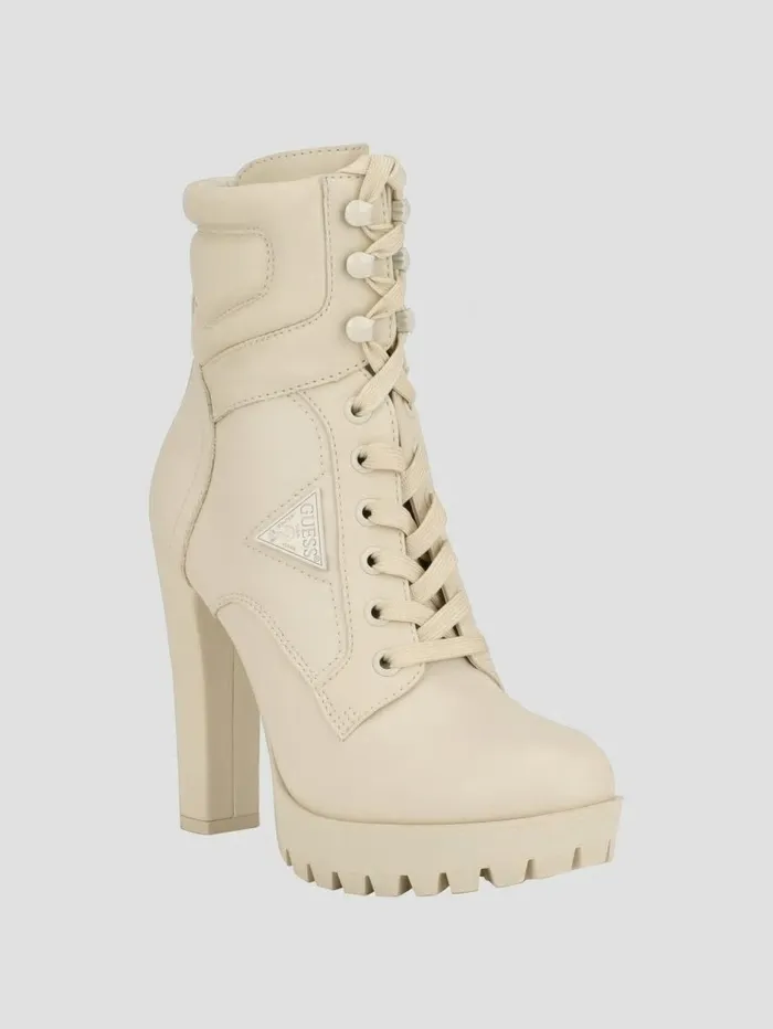 Boots and Booties Women Tanisa Heeled Booties Ivory 150 GUESS