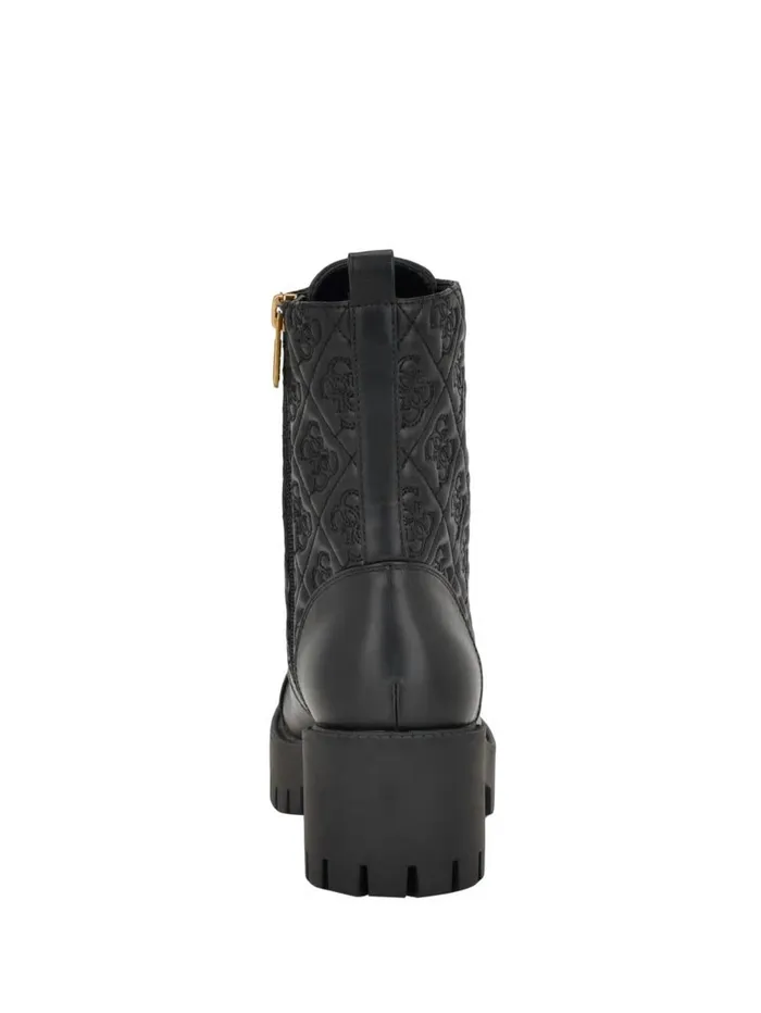 Boots and Booties Women Waite Embossed LaceUp Moto Boots Black 001 GUESS Boots and Booties Women Waite Embossed LaceUp Moto Boots Black 001 GUESS