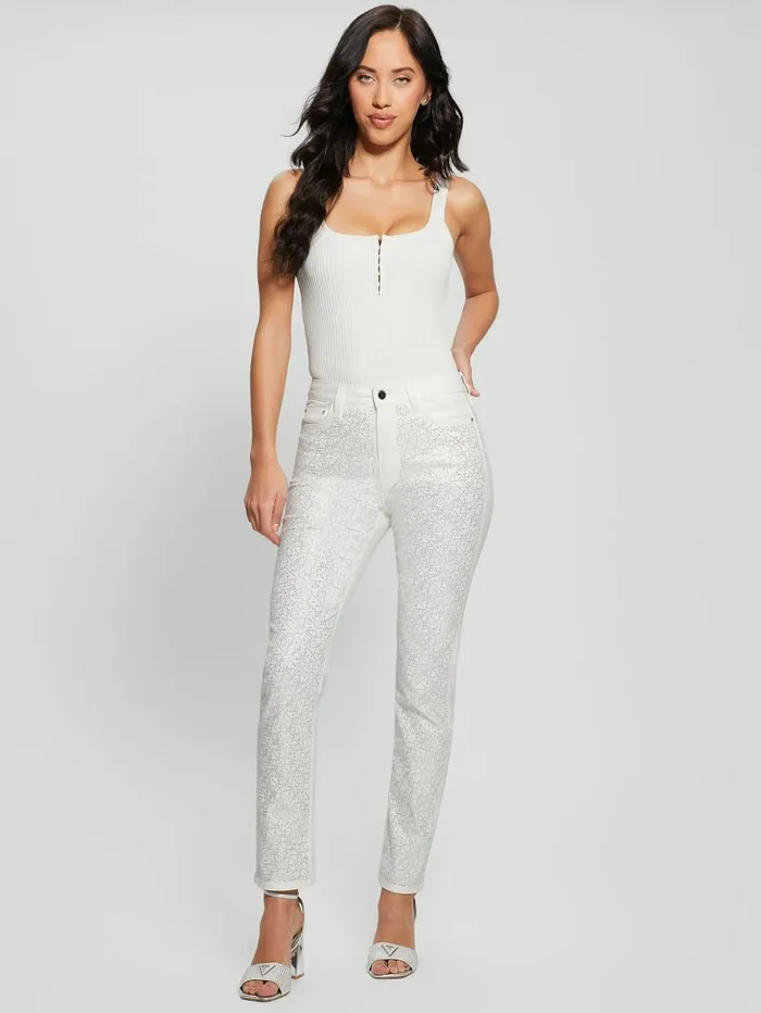 Bottoms GUESS Women Girly Satin Pants Pure White