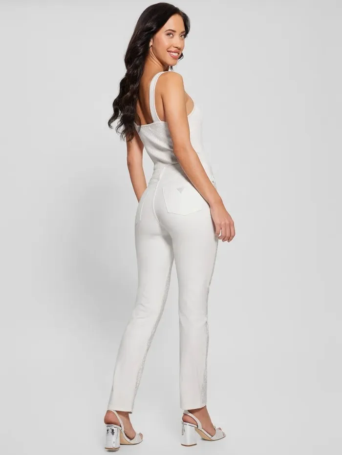 Bottoms GUESS Women Girly Satin Pants Pure White
