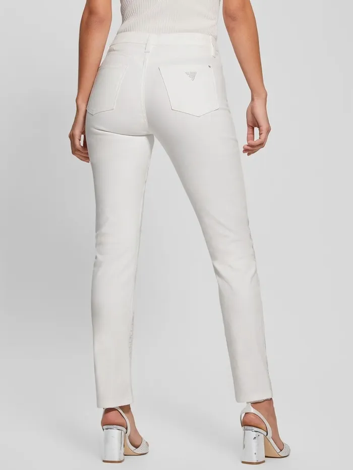 Bottoms GUESS Women Girly Satin Pants Pure White