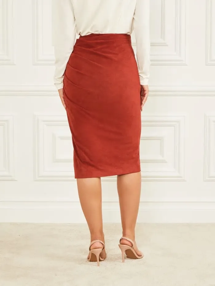 Bottoms GUESS Women Hudson Pencil Skirt Dark Jam Red Bottoms GUESS Women Hudson Pencil Skirt Dark Jam Red