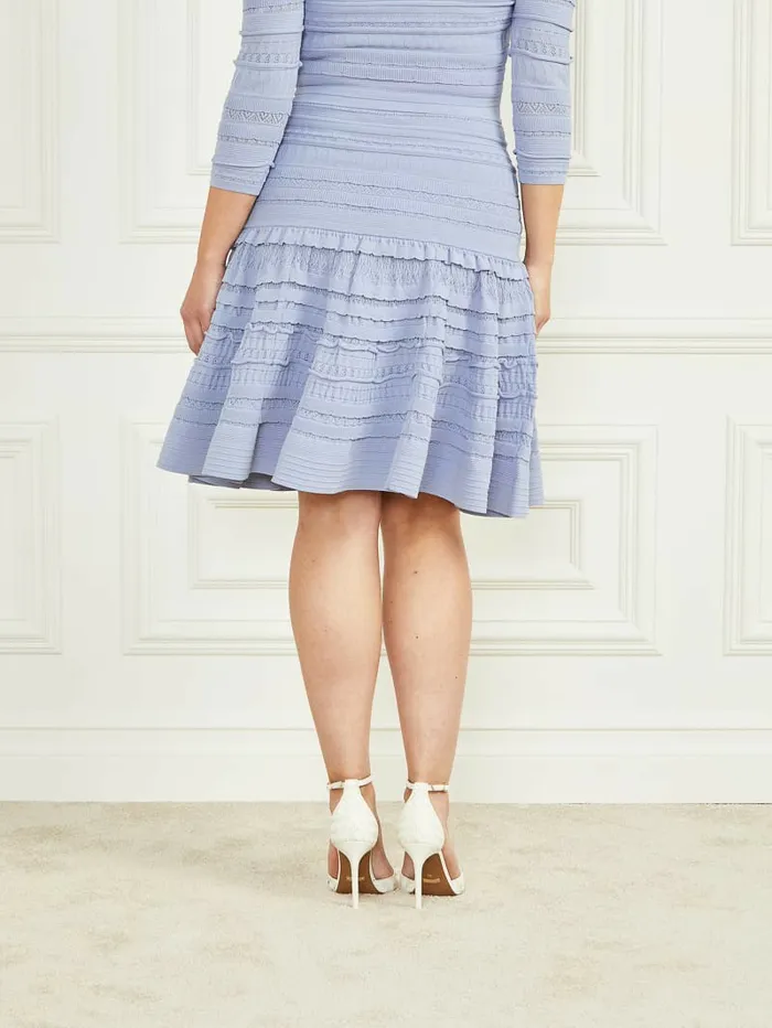 Bottoms Women GUESS Bethany Sweater Skirt Dust Light Blue Bottoms Women GUESS Bethany Sweater Skirt Dust Light Blue