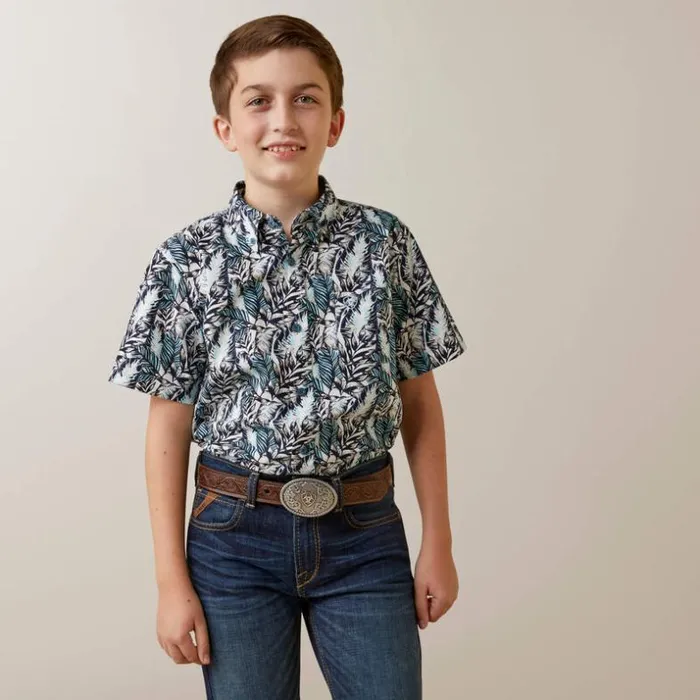 Button Down Shirts Kids Ariat O039shea Classic Fit Shirt White