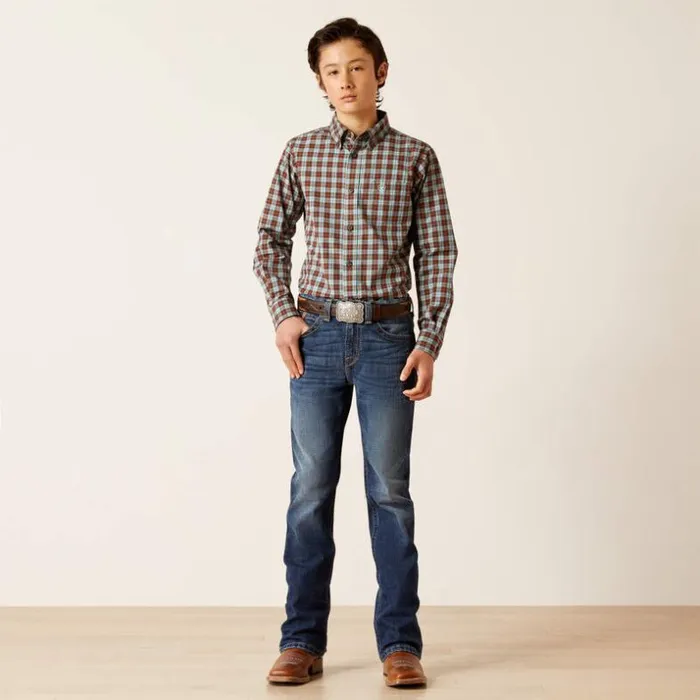 Button Down Shirts Kids Ariat Pro Series Brett Classic Fit Shirt Bitter Chocolate Button Down Shirts Kids Ariat Pro Series Brett Classic Fit Shirt Bitter Chocolate