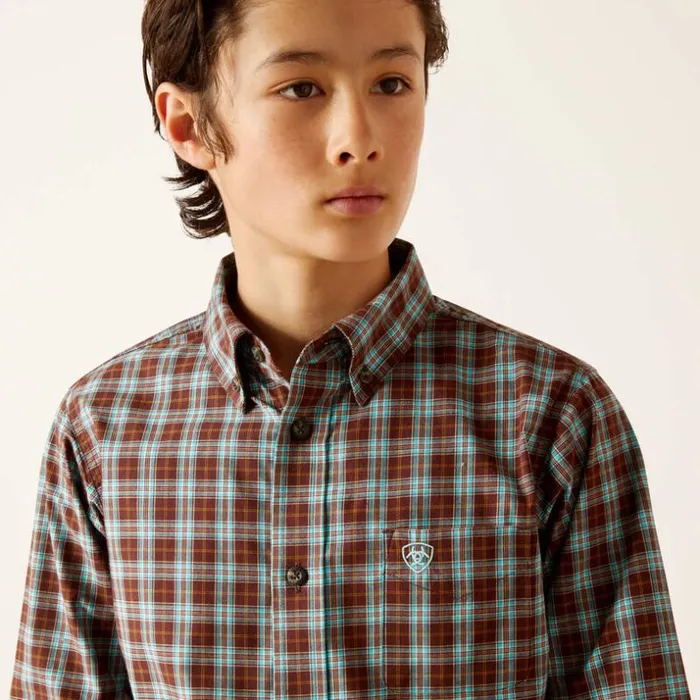 Button Down Shirts Kids Ariat Pro Series Brett Classic Fit Shirt Bitter Chocolate Button Down Shirts Kids Ariat Pro Series Brett Classic Fit Shirt Bitter Chocolate